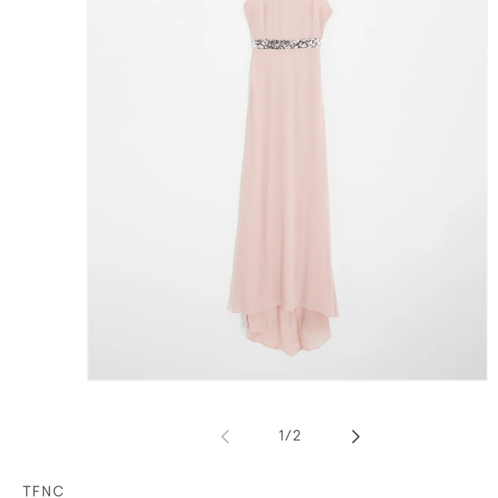 TFNC Pink Maxi Dress with Embellished Waist